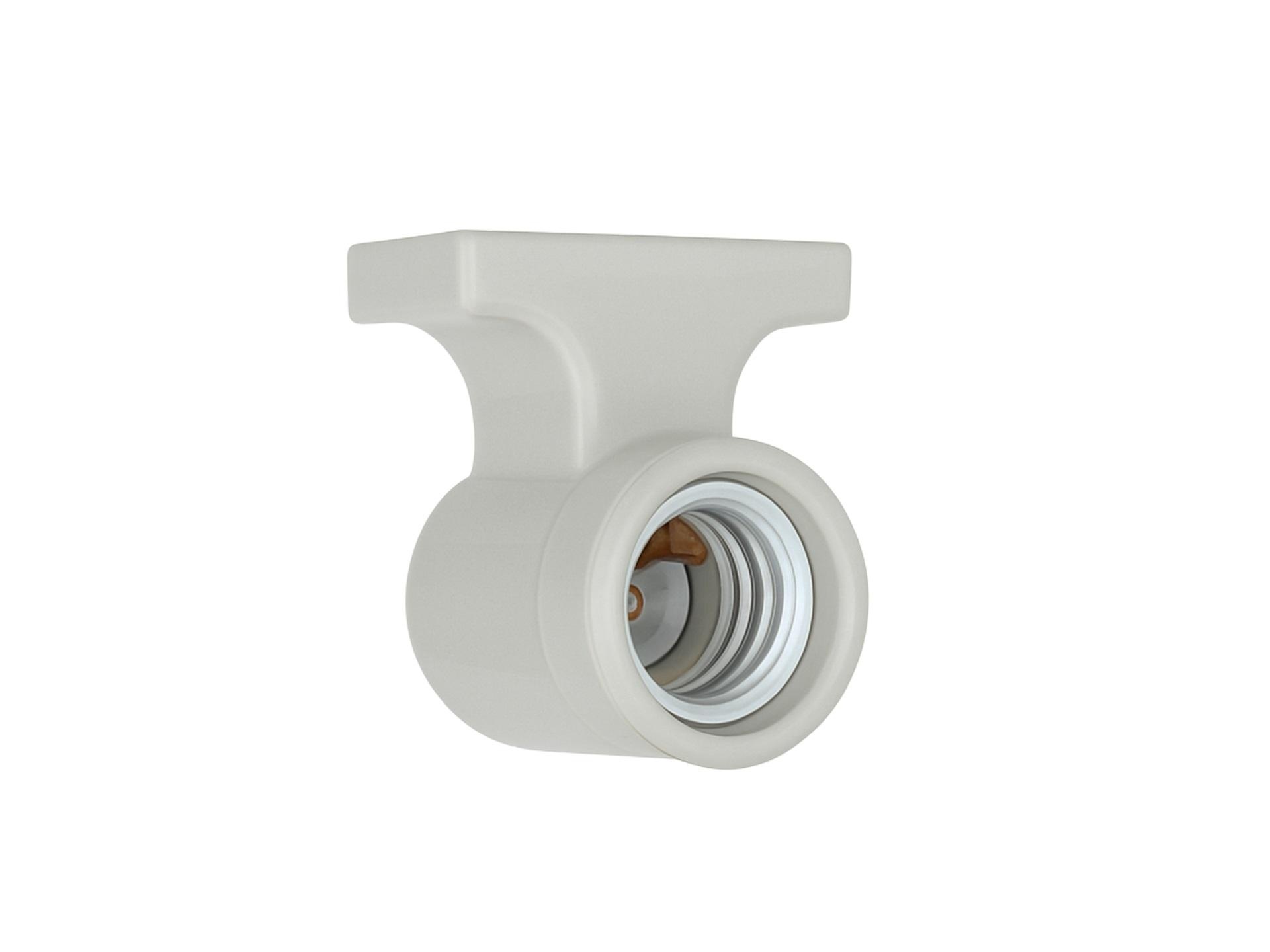 Wandlamp porselein haak E27 grijs