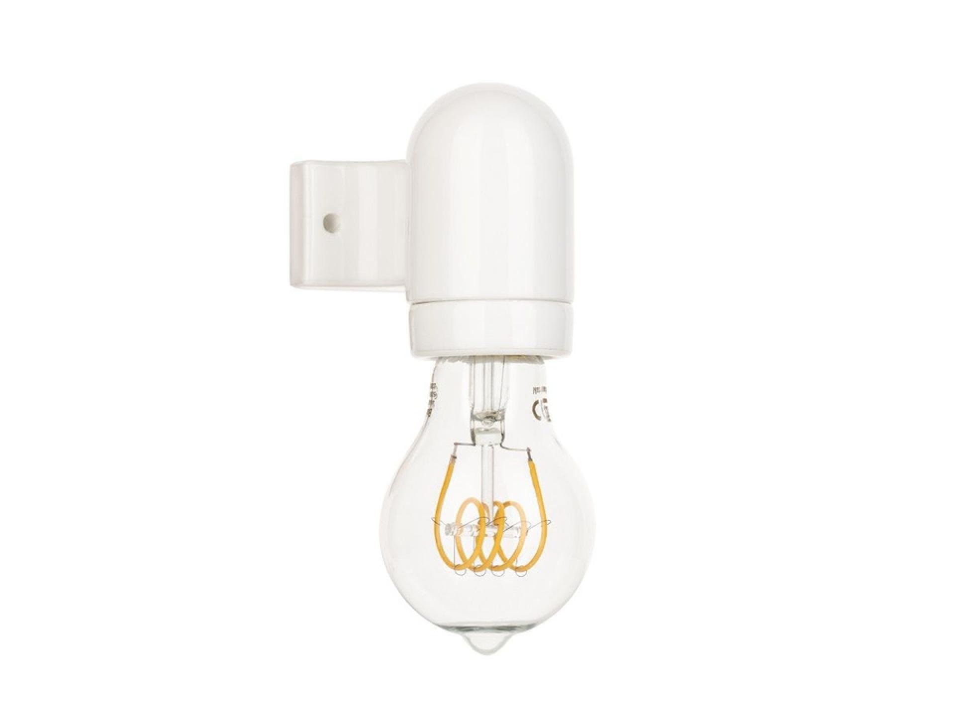 Wandlamp porselein haak E27 wit