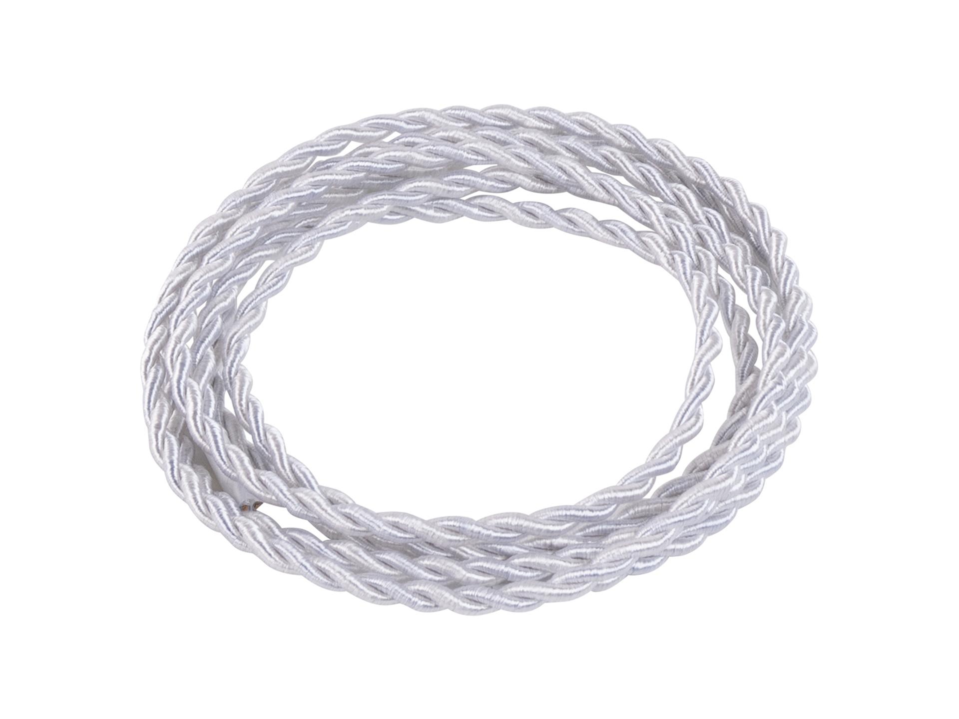 Wit gedraaid strijkijzersnoer - 2 aderig