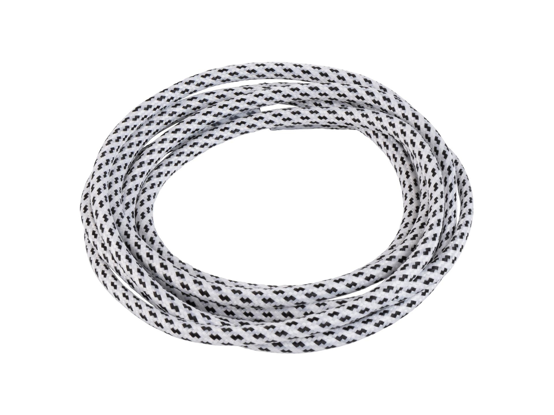 Wit met zwart strijkijzersnoer - flake motief - 2 aderig