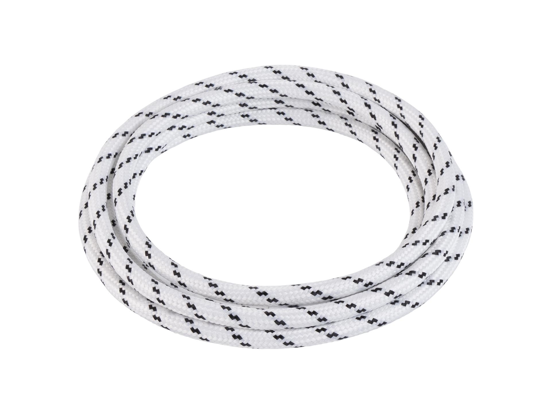 Wit met zwart strijkijzersnoer - flex motief - 2 aderig