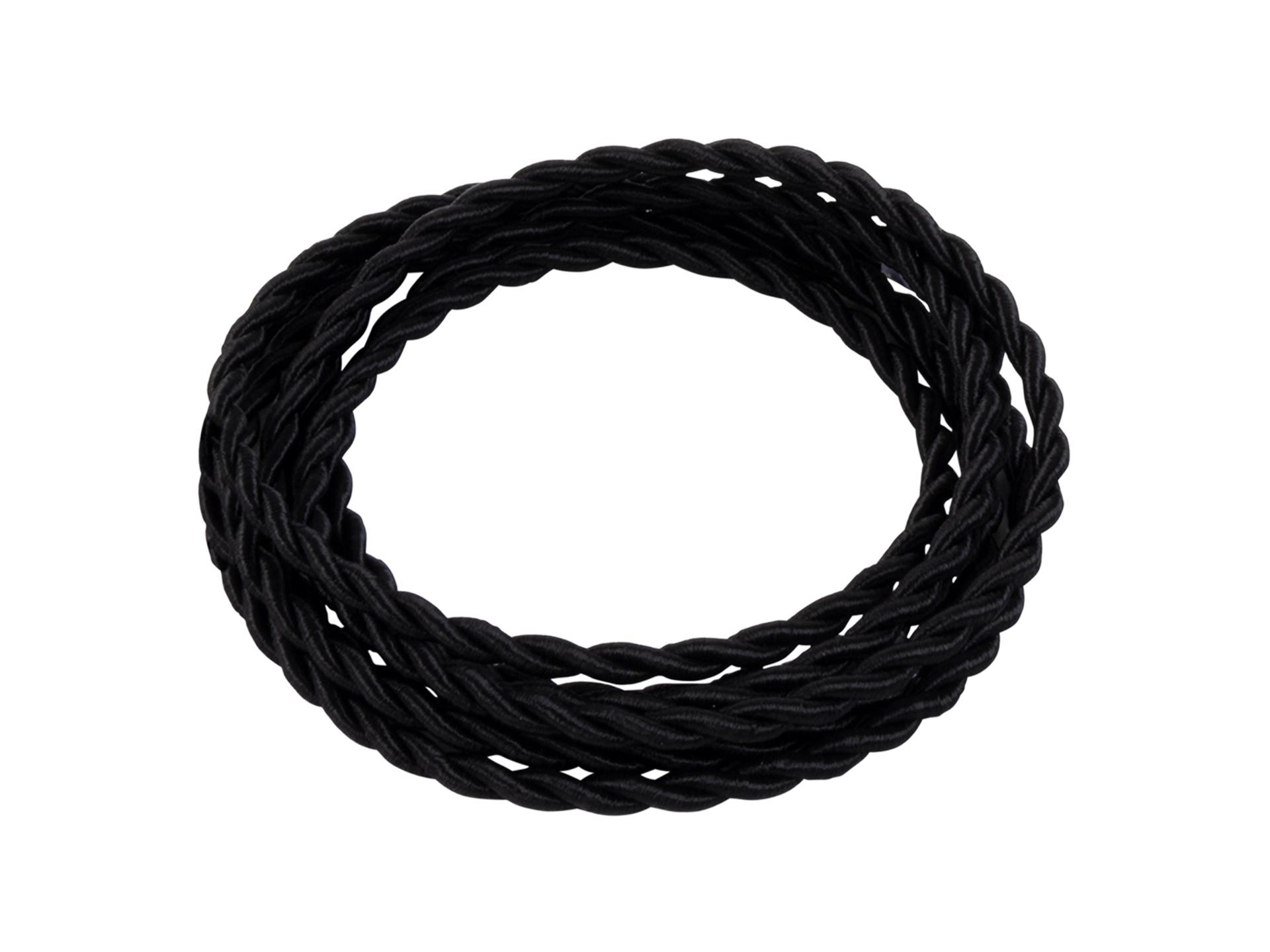 Zwart gedraaid strijkijzersnoer - 2 aderig