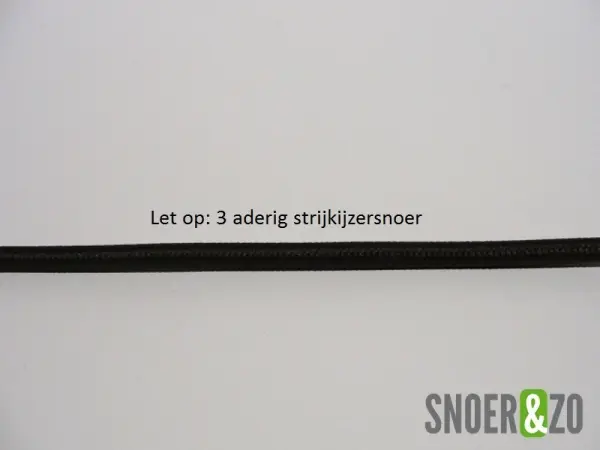 Zwart strijkijzersnoer - 3 aderig