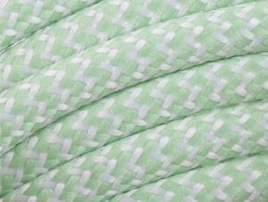 Mintgroen met wit strijkijzersnoer - zigzag motief - 2 aderig