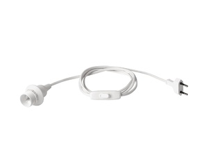 Aansluitsnoer met E14 fitting met stekker en snoerschakelaar - 2X0.75mm2 - 170 cm - wit