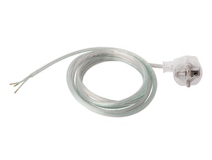 Aansluitsnoer met randaarde stekker - 3x0.75mm² - 200 cm - transparant