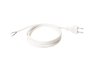 Aansluitsnoer met stekker - 2x0.75mm² - 200 cm - wit