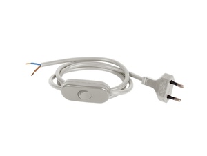 Aansluitsnoer met stekker en snoerschakelaar - 2x0.75mm² - 200 cm - beige