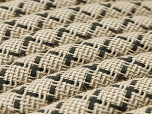 Antraciet geruit linnen strijkijzersnoer - 2 aderig