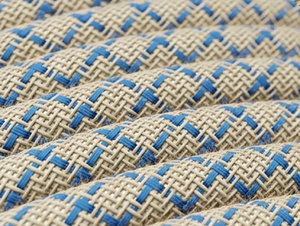 Blauw geruit linnen strijkijzersnoer - 2 aderig