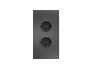 CARESSI 2ST20 Energiezuil Gun Metal- opbouw met twee stopcontacten