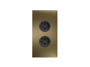 CARESSI 2ST20 Energiezuil Messing Patina - opbouw met twee stopcontacten