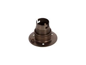 Fitting B22d Engels messing doorlopend met fitting ring en montageplaat