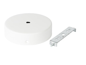 Plafondkap metaal plat model 12.5 cm wit met beugel
