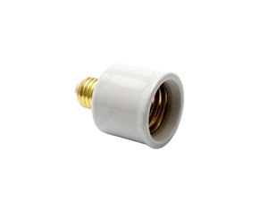 Verloopfitting van E27 naar E40 fitting porselein