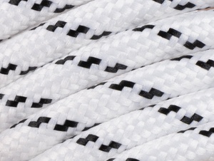 Wit met zwart strijkijzersnoer - flex motief - 2 aderig