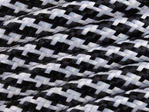 Zwart met wit strijkijzersnoer - mix motief - 2 aderig