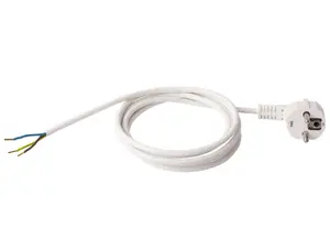 Aansluitsnoer met randaarde stekker - 3x0.75mm² - 500 cm - wit
