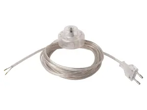 Aansluitsnoer met stekker en voetschakelaar - 2x0.75mm² - 400 cm - transparant