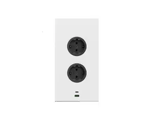 CARESSI 2ST20/USB Energiezuil Wit - opbouw met twee stopcontacten en USB-A + USB-C aansluitingen