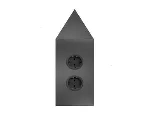 CARESSI 2ST22P Energiezuil Gun Metal - opbouw met twee stopcontacten
