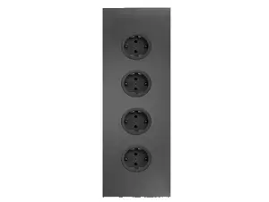 CARESSI 4ST36 Energiezuil Gun Metal - opbouw met vier stopcontacten