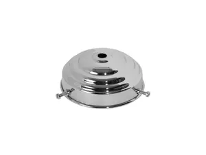 Glasdrager chroom - diameter 9 cm - met 3 schroefjes