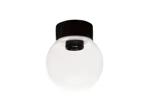 Ifö Electric Classic Globe 150 plafondlamp porselein zwart - helder glas - E27