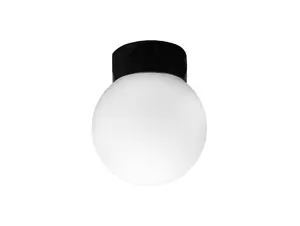 Ifö Electric Classic Globe 150 plafondlamp porselein zwart - opaal glas - E27