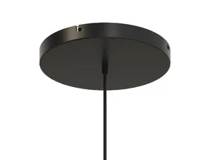 Plafondkap metaal plat model - zwart - 30 cm met beugel