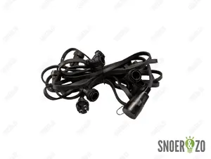Prikkabelset 10 meter met 10 fittingen E27 IP44 zwart