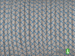 Blauw geruit linnen strijkijzersnoer