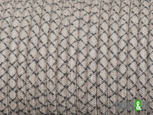 Antraciet geruit linnen strijkijzersnoer