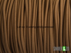 Lichtbruin strijkijzersnoer - 3 aderig