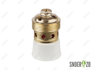 E40 fitting messing kleur met porseleinen rand