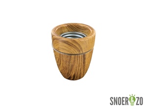 Porselein fitting E27 hout look donker