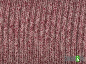 Rood linnen strijkijzersnoer - rol 50 meter