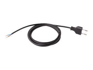 Aansluitsnoer met stekker - 2x0.75mm² - 120 cm - zwart