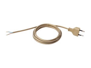 Aansluitsnoer met stekker - 2x0.75mm² - 150 cm - goud