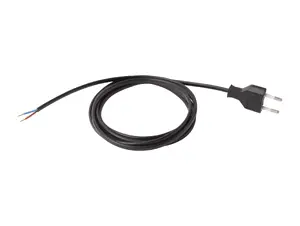 Aansluitsnoer met stekker - 2x0.75mm² - 150 cm - zwart