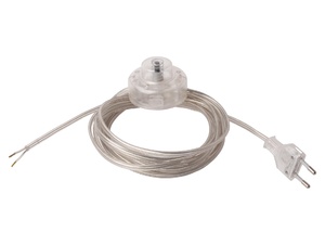 Aansluitsnoer met stekker en voetschakelaar - 2x0.75mm² - 400 cm - transparant Aansluitsnoer met stekker en voetschakelaar - 2x0.75mm² - 400 cm - transparant