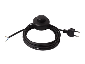 Aansluitsnoer met stekker en voetschakelaar - 2x0.75mm² - 400 cm - zwart Aansluitsnoer met stekker en voetschakelaar - 2x0.75mm² - 400 cm - zwart