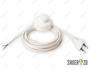 Aansluitsnoer wit 4 meter met voetschakelaar