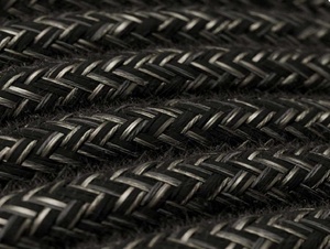 Antraciet linnen strijkijzersnoer - 2 aderig