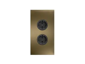 CARESSI 2ST20 Energiezuil Messing Patina - opbouw met twee stopcontacten