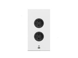 CARESSI 2ST20/USB Energiezuil Wit - opbouw met twee stopcontacten en USB-A + USB-C aansluitingen
