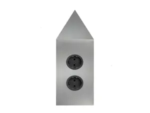 CARESSI 2ST22P Energiezuil RVS - opbouw met twee stopcontacten