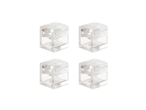 Cube mini wand kabelgeleider voor strijkijzersnoer transparant - set van 4 stuks