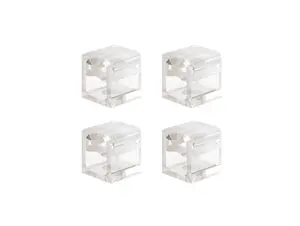 Cube mini wand kabelgeleider voor strijkijzersnoer transparant - set van 4 stuks