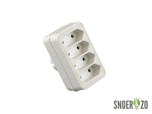 Doorvoerstekker wit 4-voudig